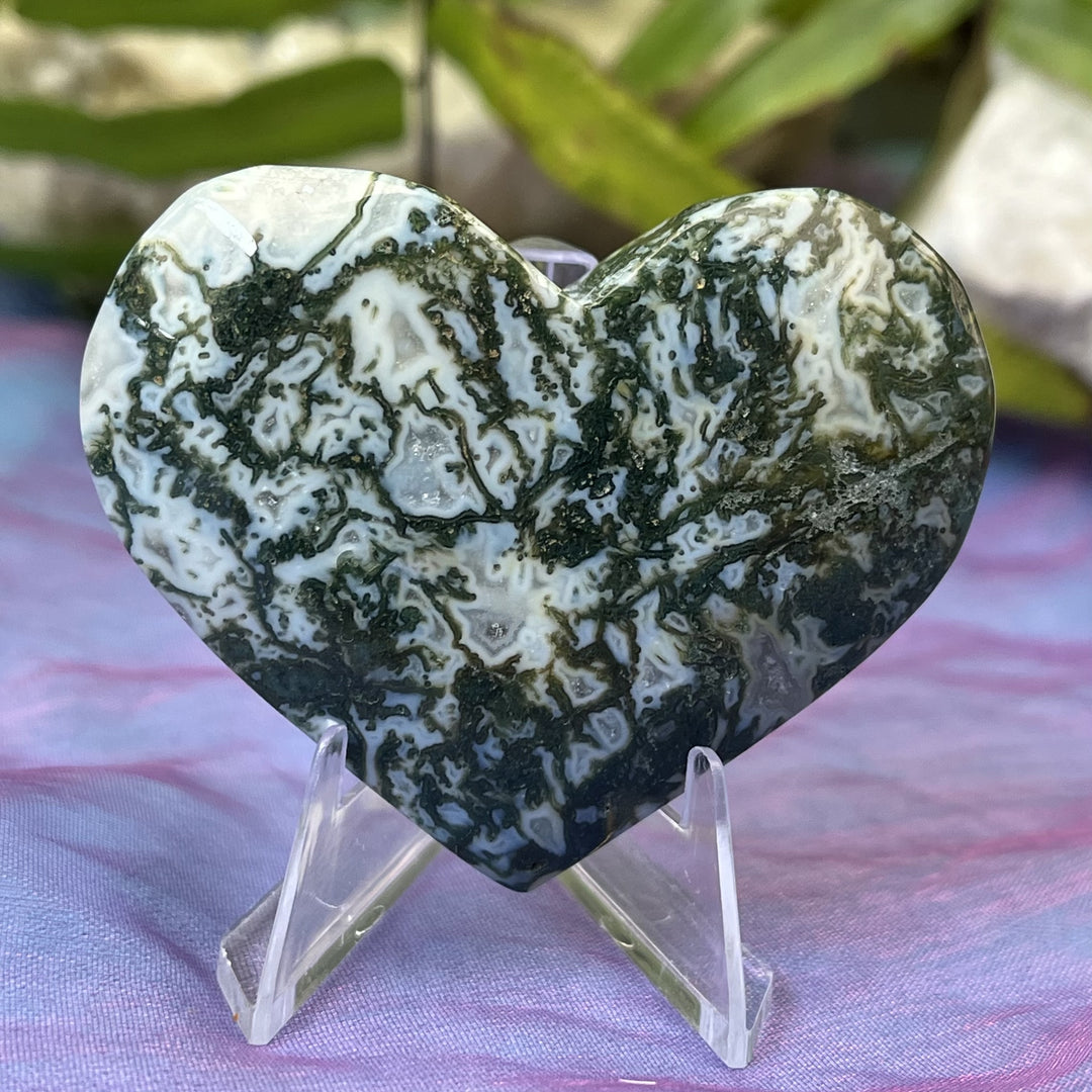 Heart Moss Agate Hand Carved | Carpe Diem With Remi