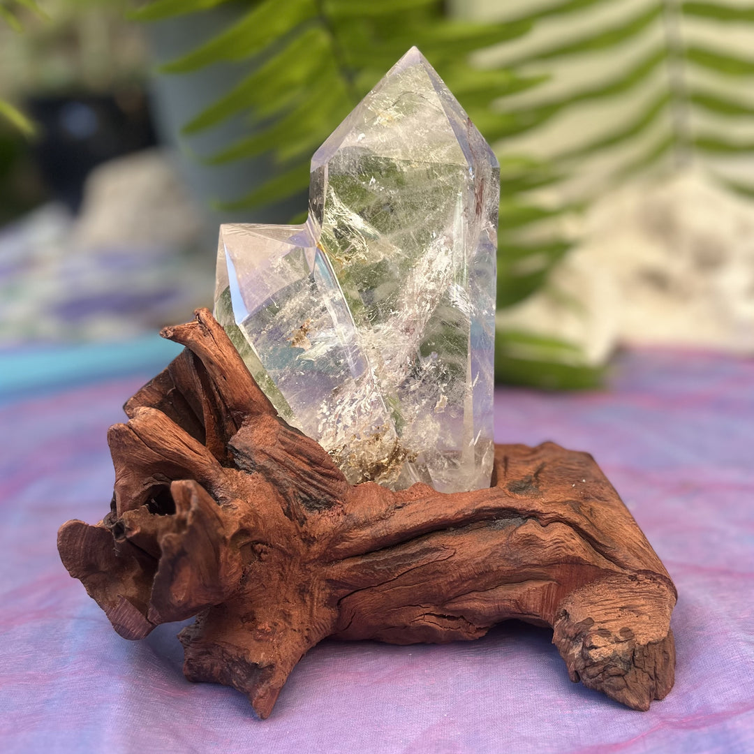 Point Twin on Stand Clear Quartz