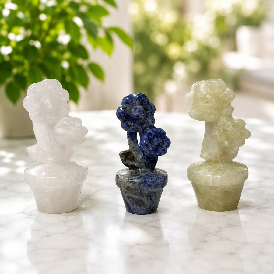 Flower Pot Sunflower | Crystal Carvings | Carpe Diem With Remi