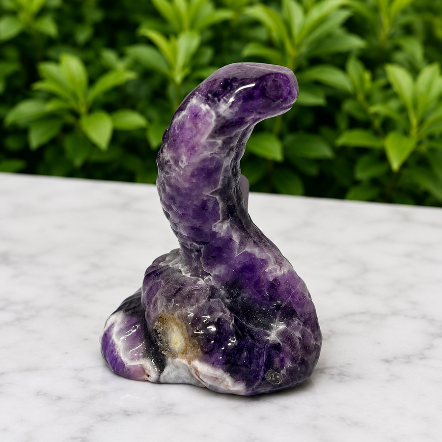 Snake Chevron Amethsyt Crystal Carving | Carpe Diem With Remi