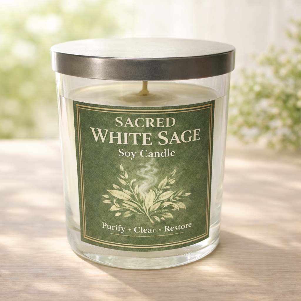Candle Sacred White Sage Soy Large