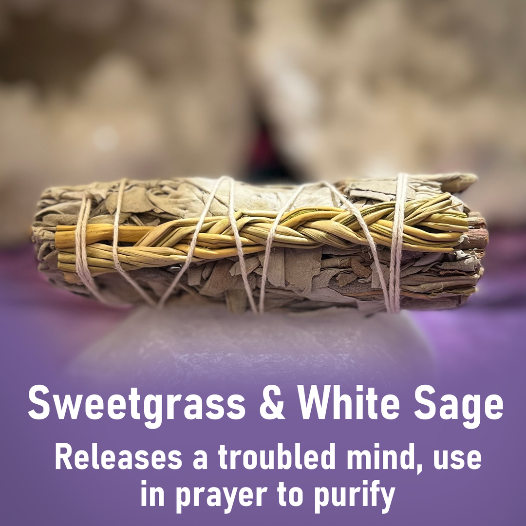Smudge Stick White Sage and Sweetgrass 10 cm