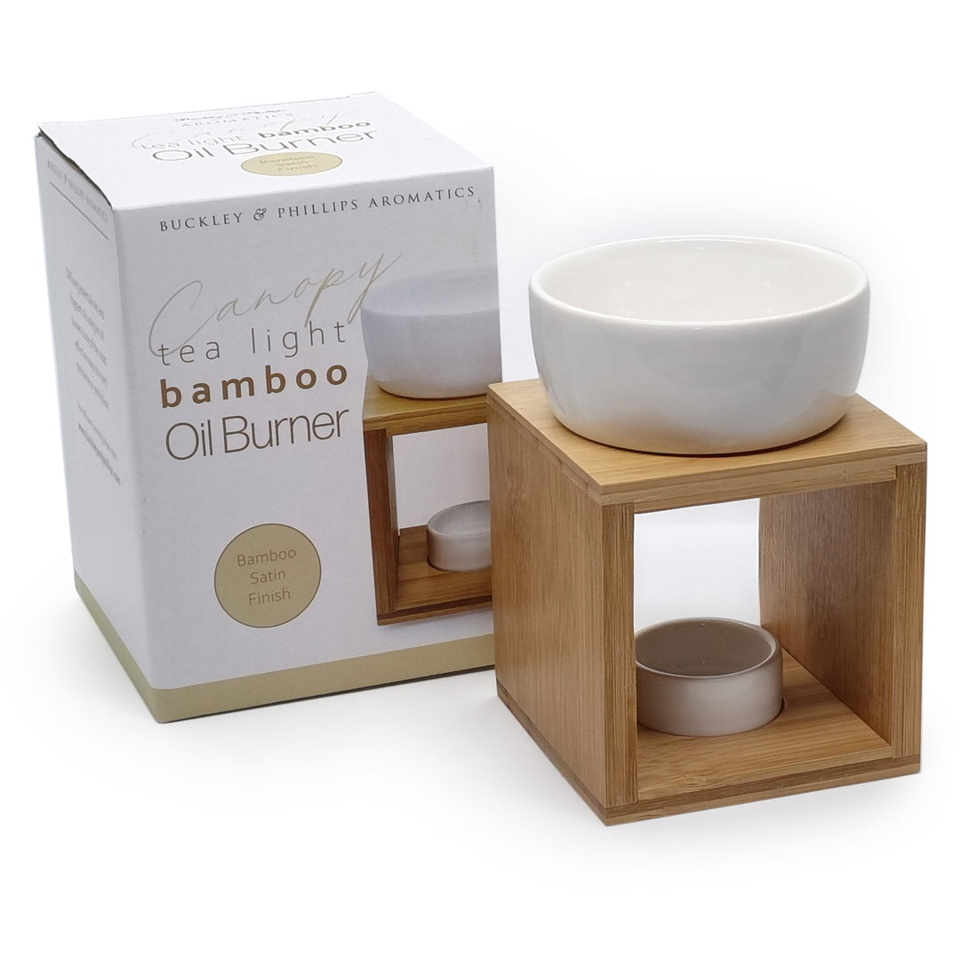 Oil Burner Ceramic and Bamboo Wood