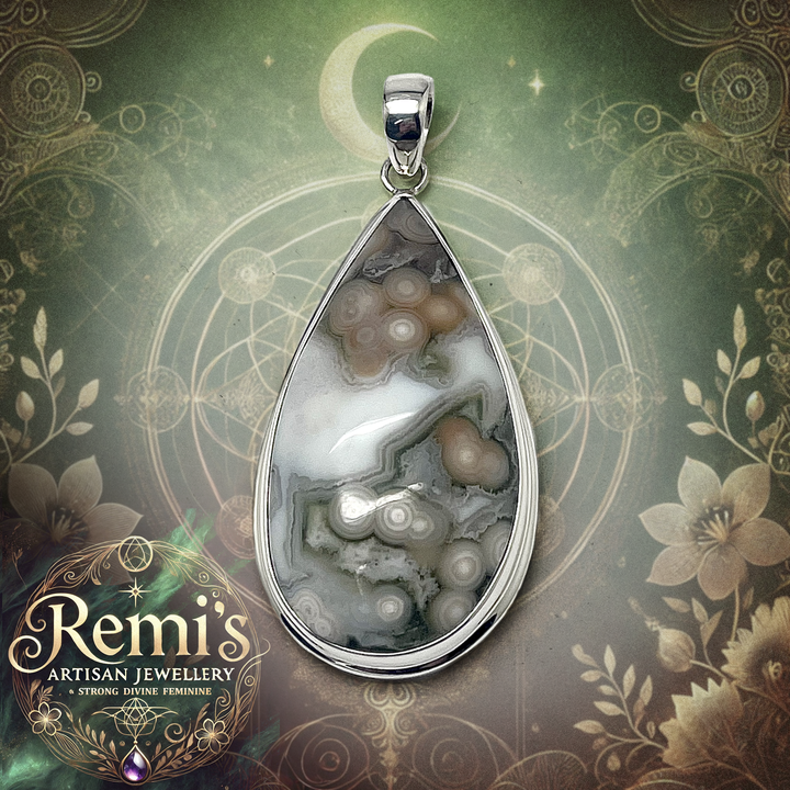 Pendant Ocean Jasper Teardrop 5.9 cm