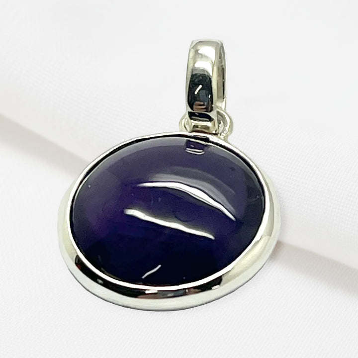 Pendant Amethyst Round Double Sided 3.1 cm