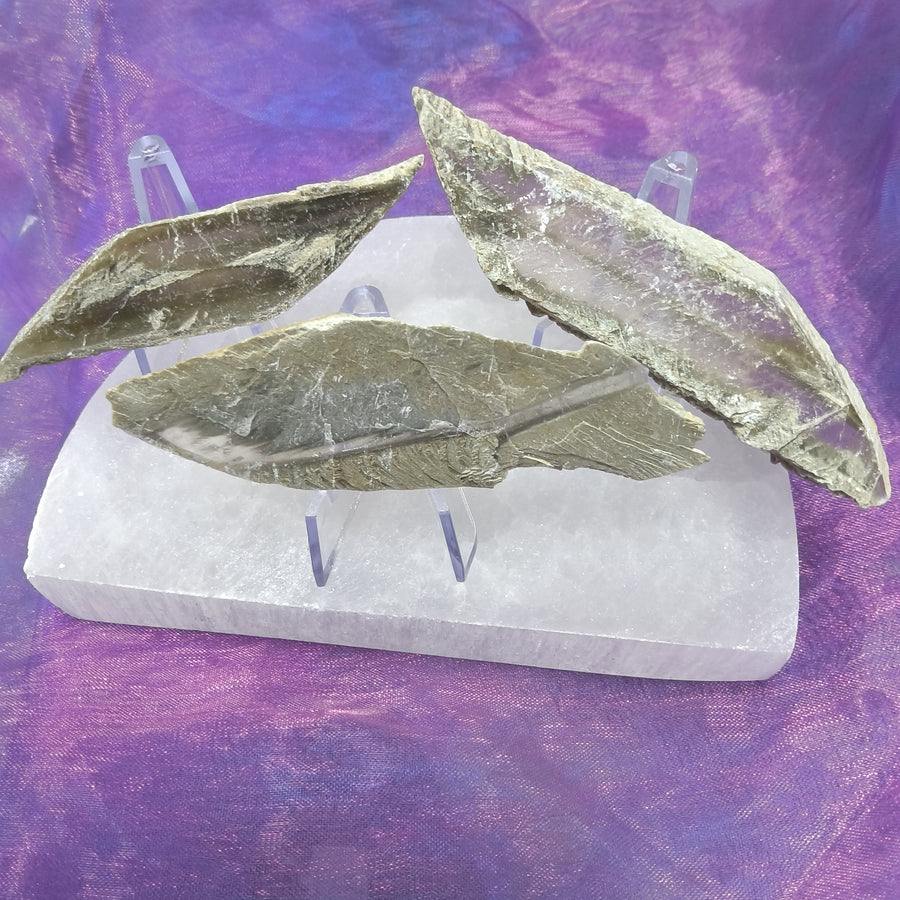 Selenite Volcanic Raw Piece on Stand | Carpe Diem with Remi
