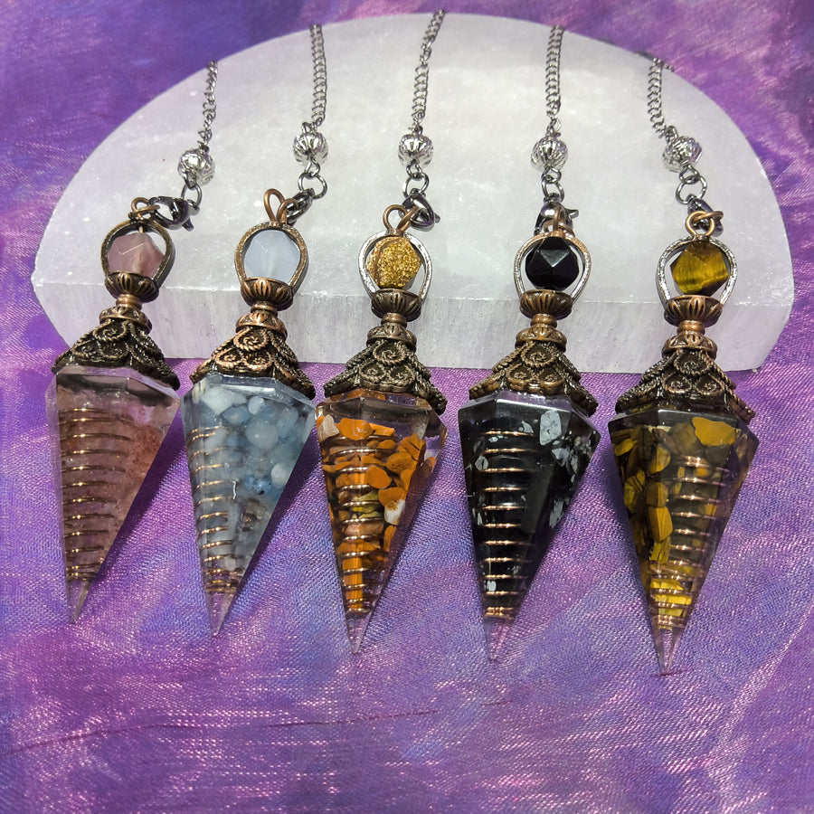 Pendulum Orgonite with Crystal Chips | Carpe Diem with Remi