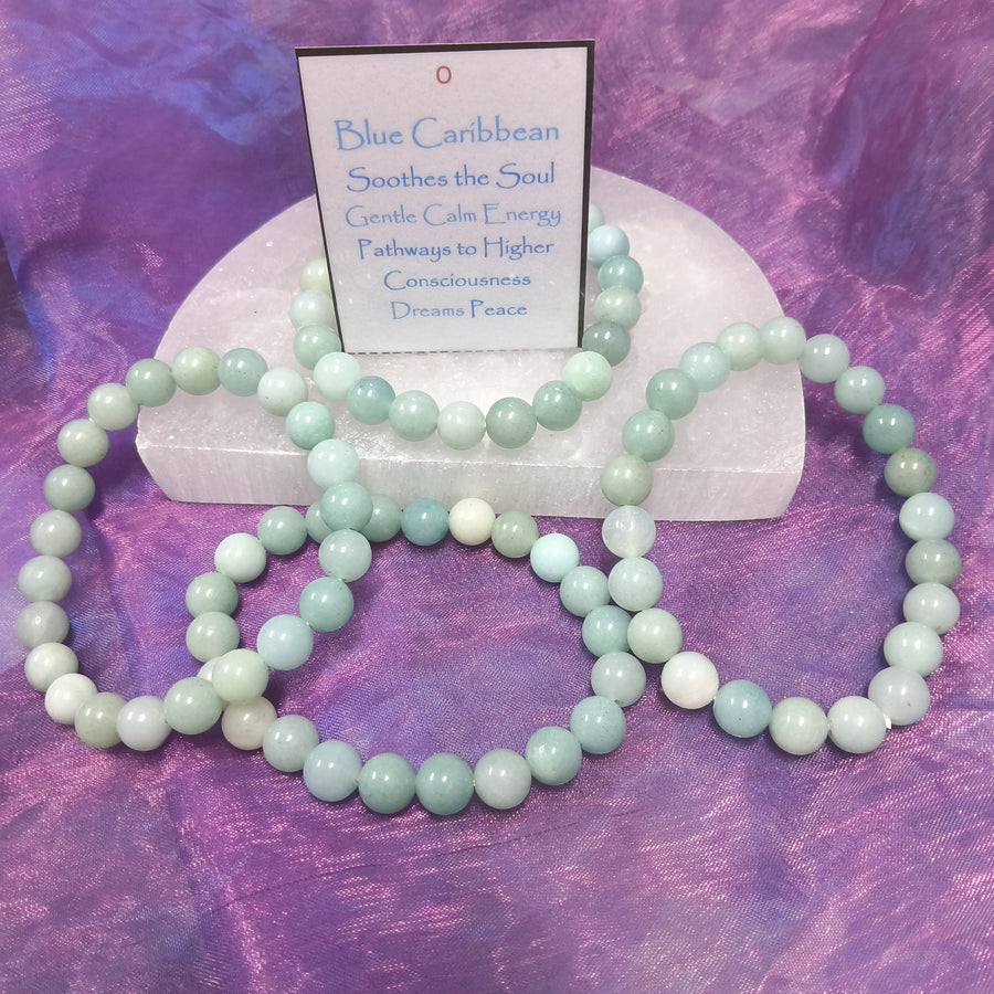 Bracelet Blue Caribbean Beads 8mm | Carpe Diem with Remi