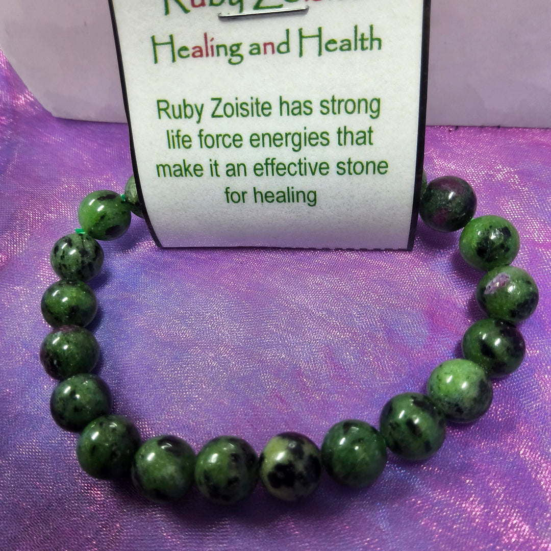 Bracelet Ruby Zoisite 8 mm Beads