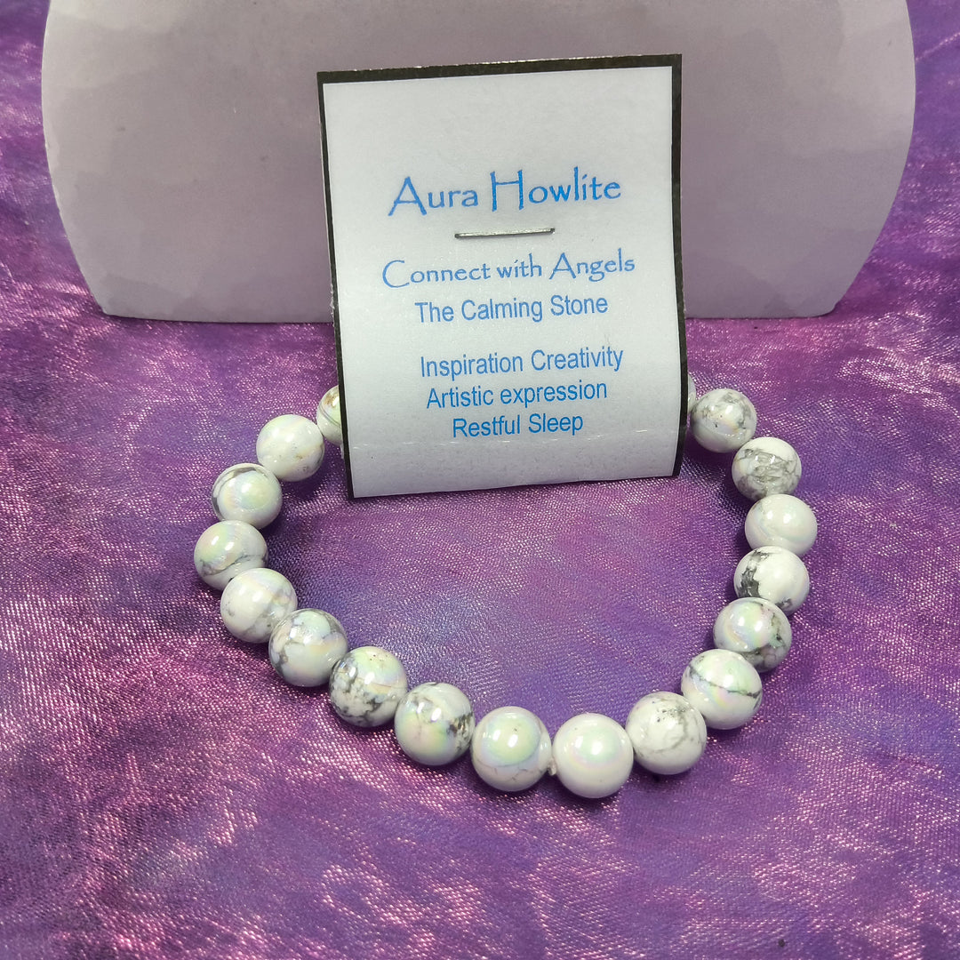 Bracelet Aura Howlite Beads 8mm | Carpe Diem with Remi