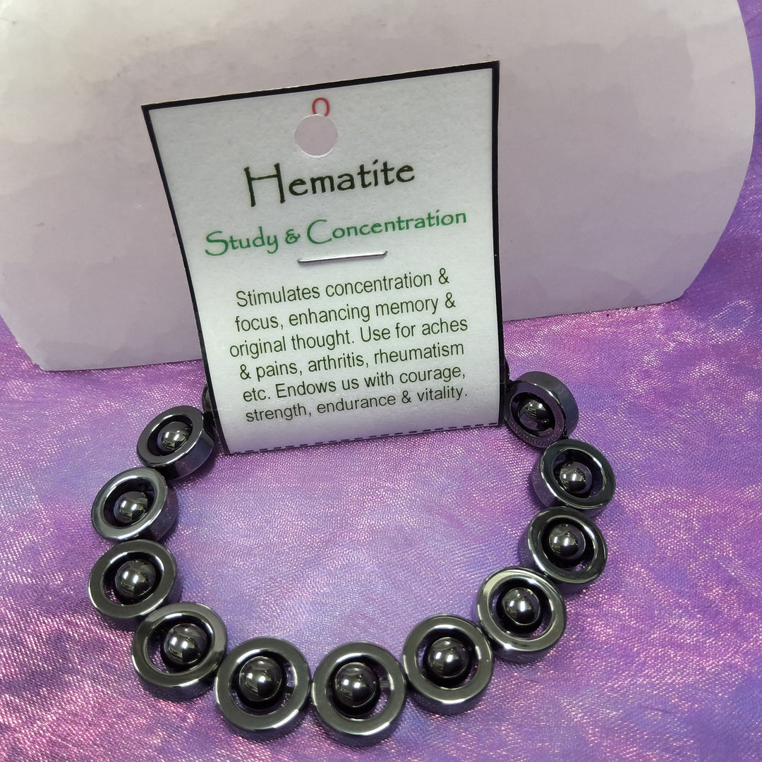 Bracelet Hematite Circles Beads 8mm | Carpe Diem with Remi