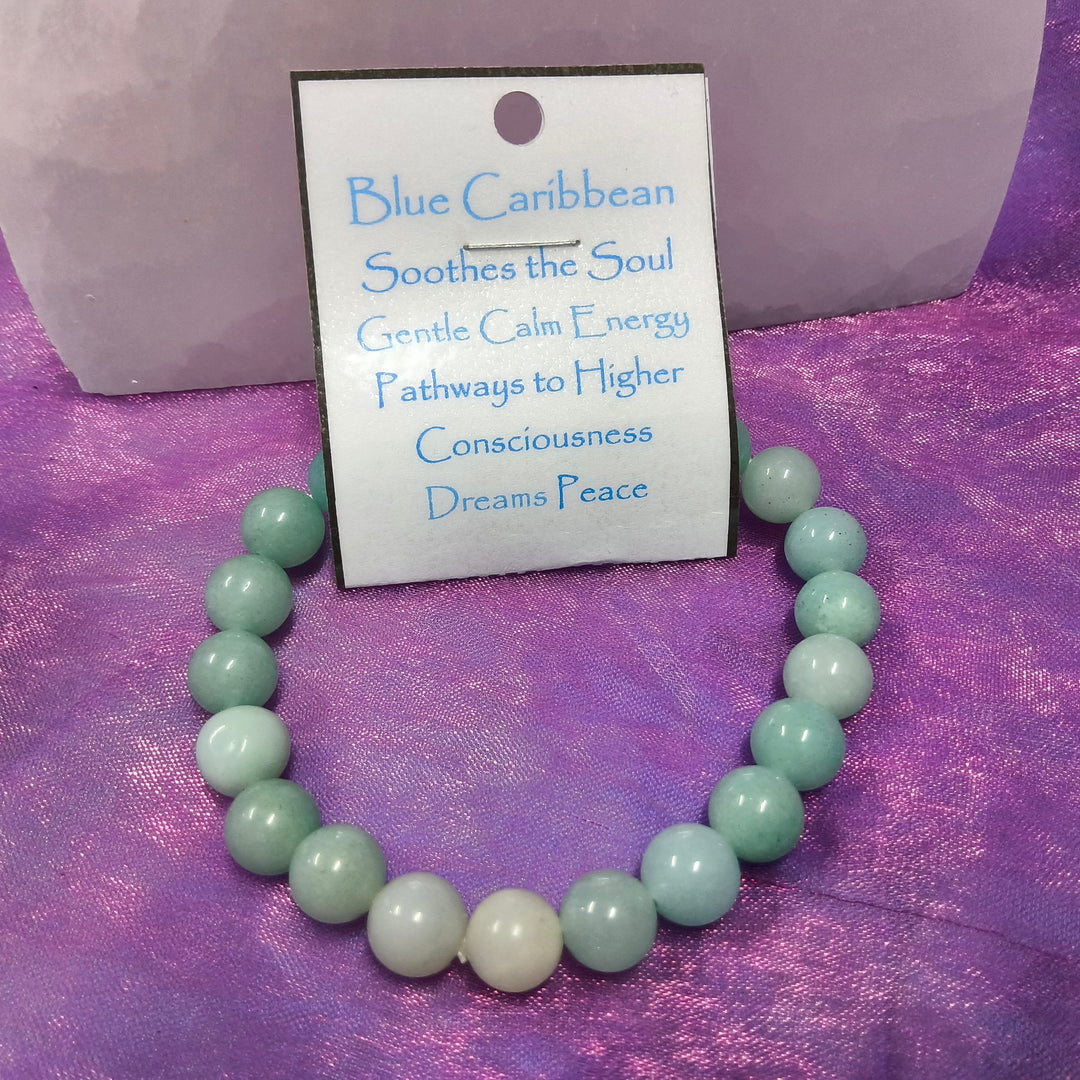 Bracelet Blue Caribbean Beads 8mm | Carpe Diem with Remi