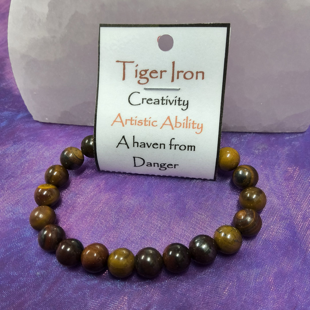 Bracelet Tiger Iron Beads 8mm | Carpe Diem with Remi