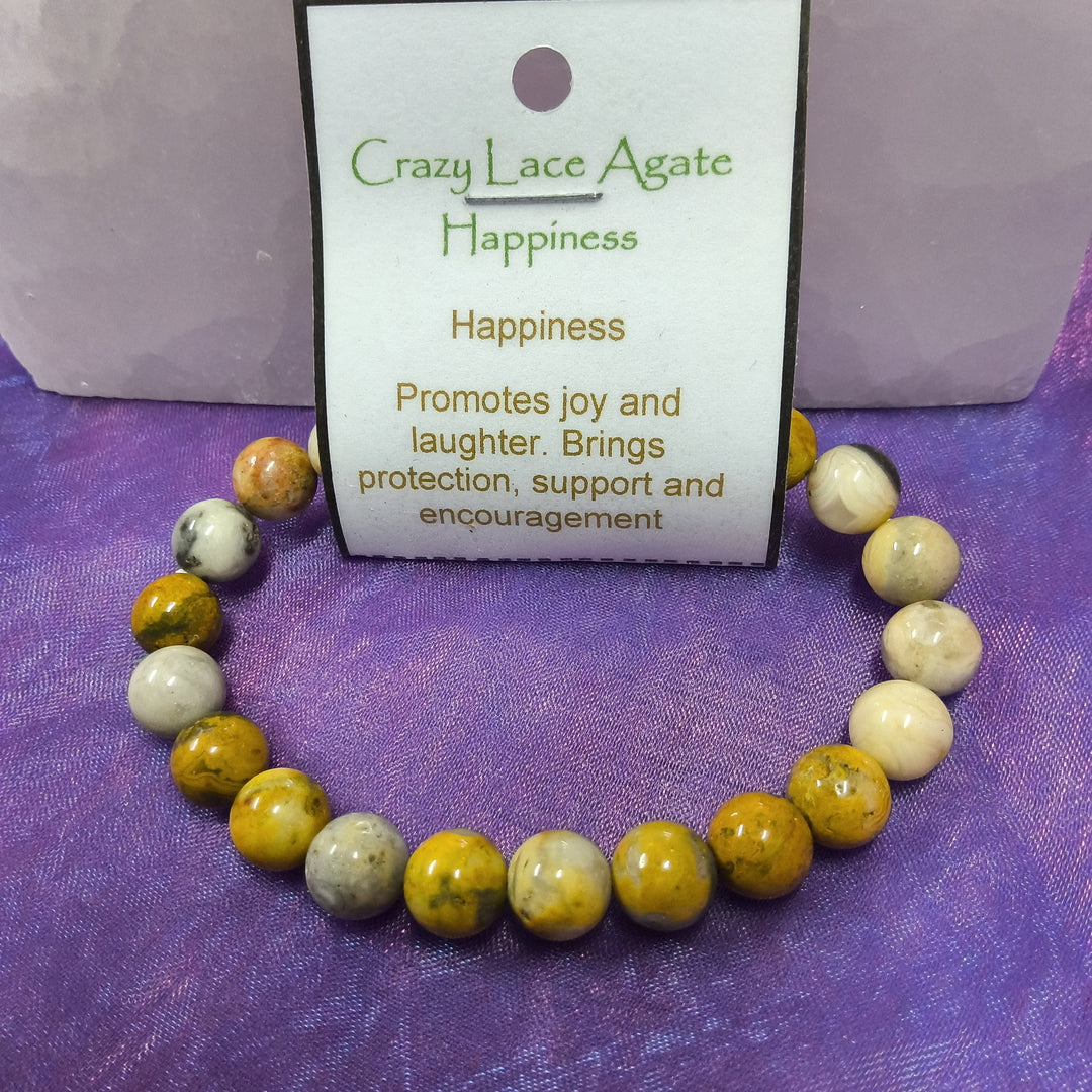 Bracelet Crazy Lace Agate Beads 8mm | Carpe Diem with Remi
