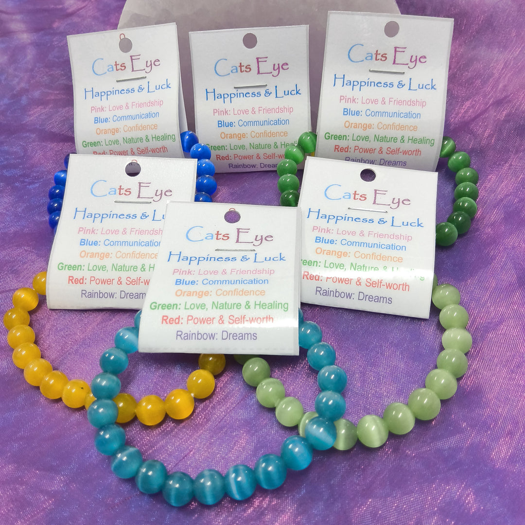 Bracelet Cats Eye Colours 8 mm Beads