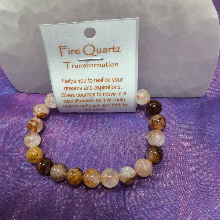 Bracelet Fire Quartz Beads 8mm
