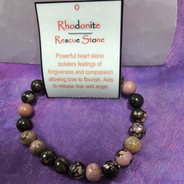 Bracelet Rhodonite Beads 8mm