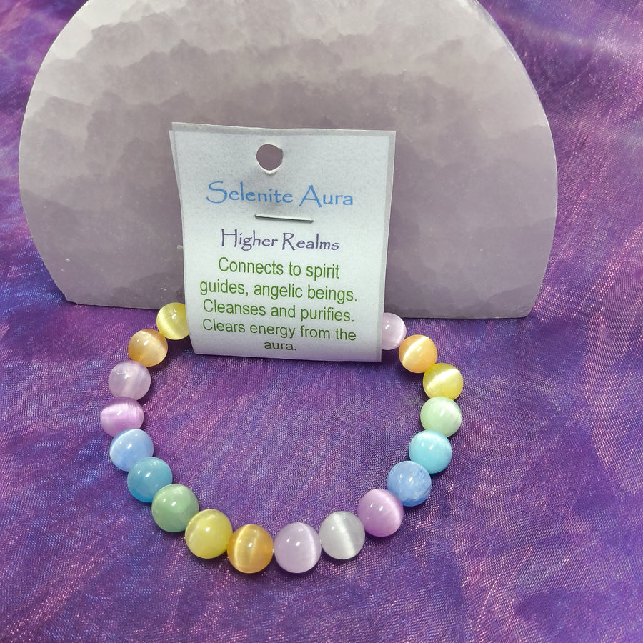 Bracelet Aura Selenite 8mm | Carpe Diem with Remi