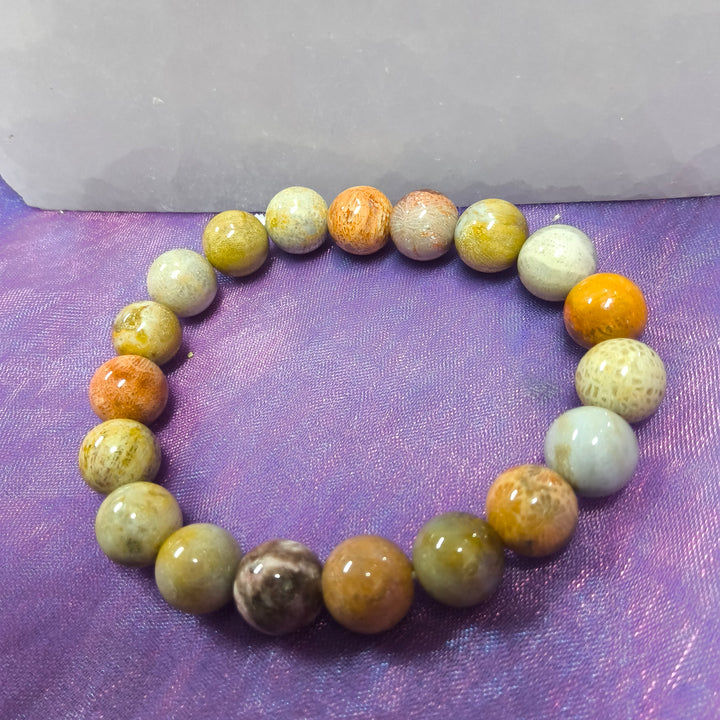 Bracelet Coral Jasper 8mm Beads | Carpe Diem with Remi