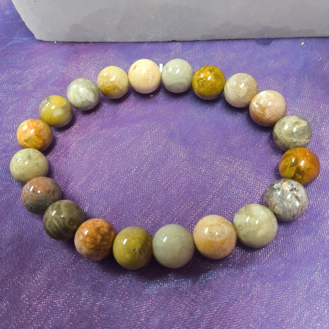 Bracelet Coral Jasper 8mm Beads | Carpe Diem with Remi