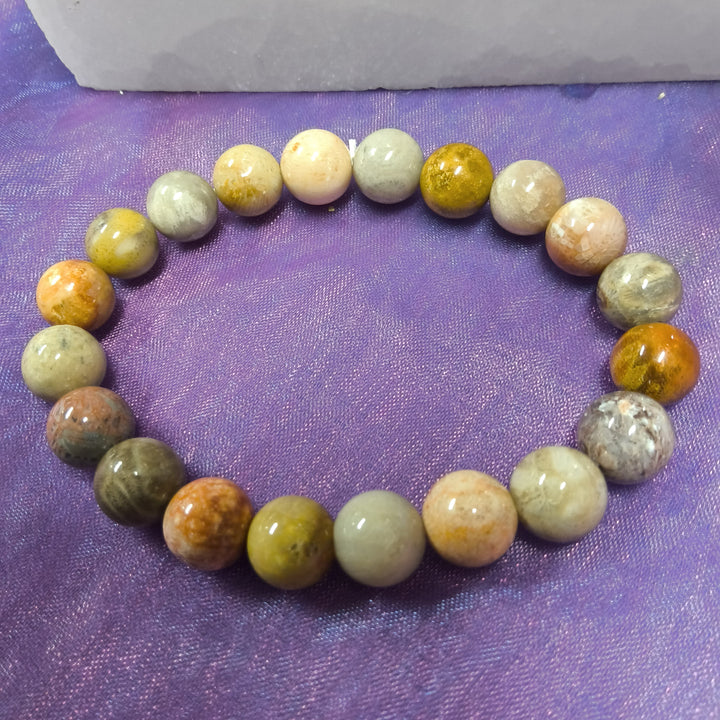Bracelet Coral Jasper 8mm Beads | Carpe Diem with Remi