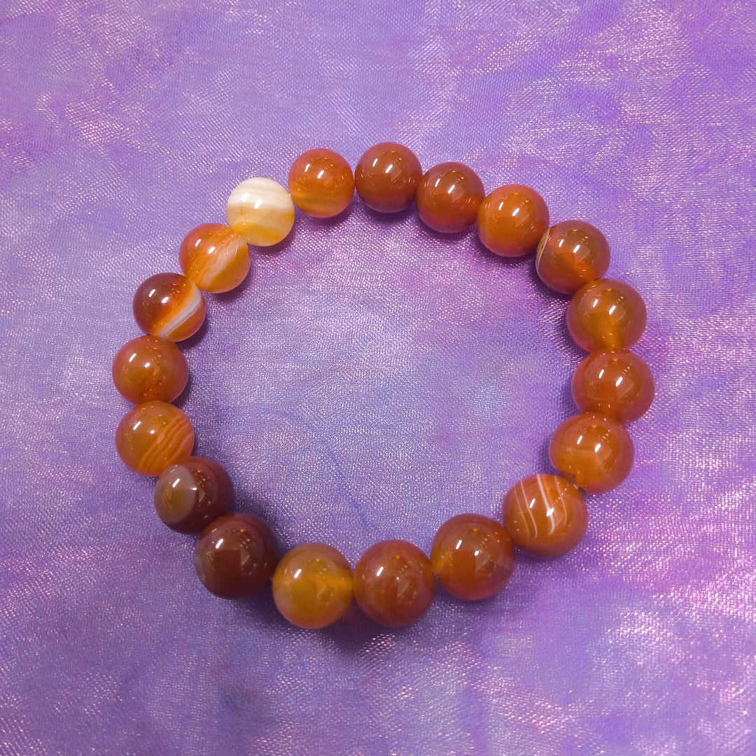 Bracelet Carnelian 10 mm Bead | Carpe Diem with Remi