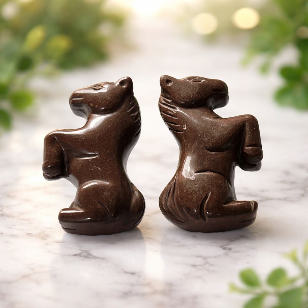 Horse Coffee Jasper Rearing 4.0 cm