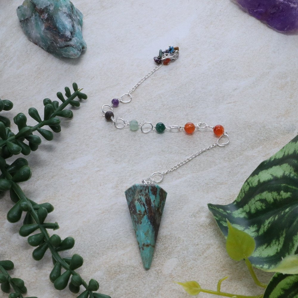 Pendulum Turquoise Chakra Beads 6 Sided