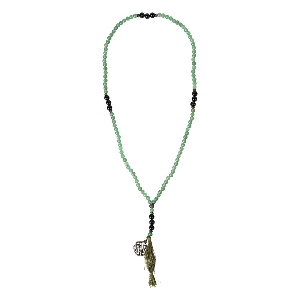 Prayer Mala Green Aventurine and Black Onyx