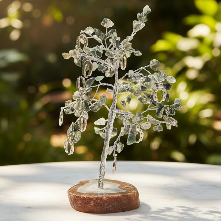 Wish Tree Moss Agate Horseshoes Good Luck