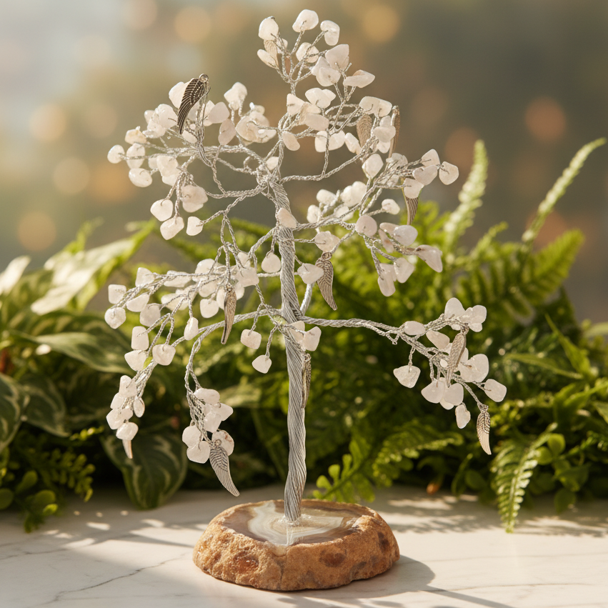 Wish Tree Angeite Angel Wings Agate Base