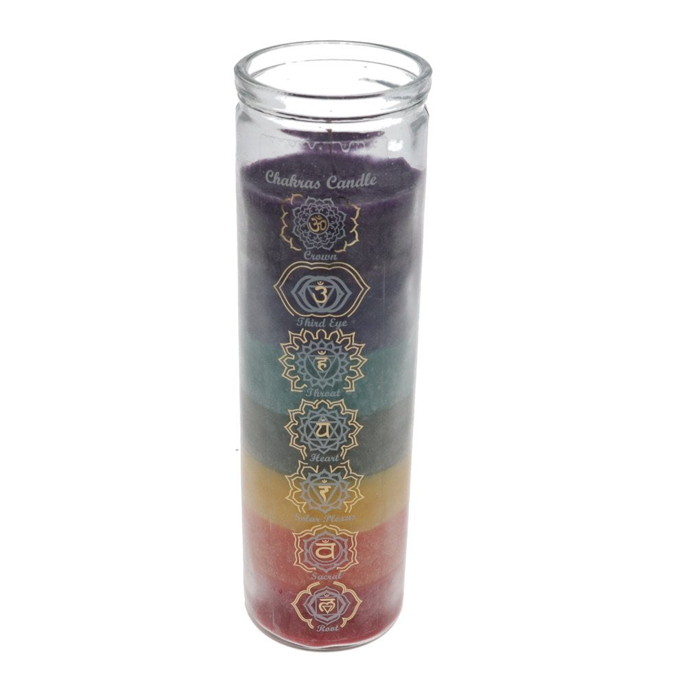 Candle 7 Chakra Glass 20 cm