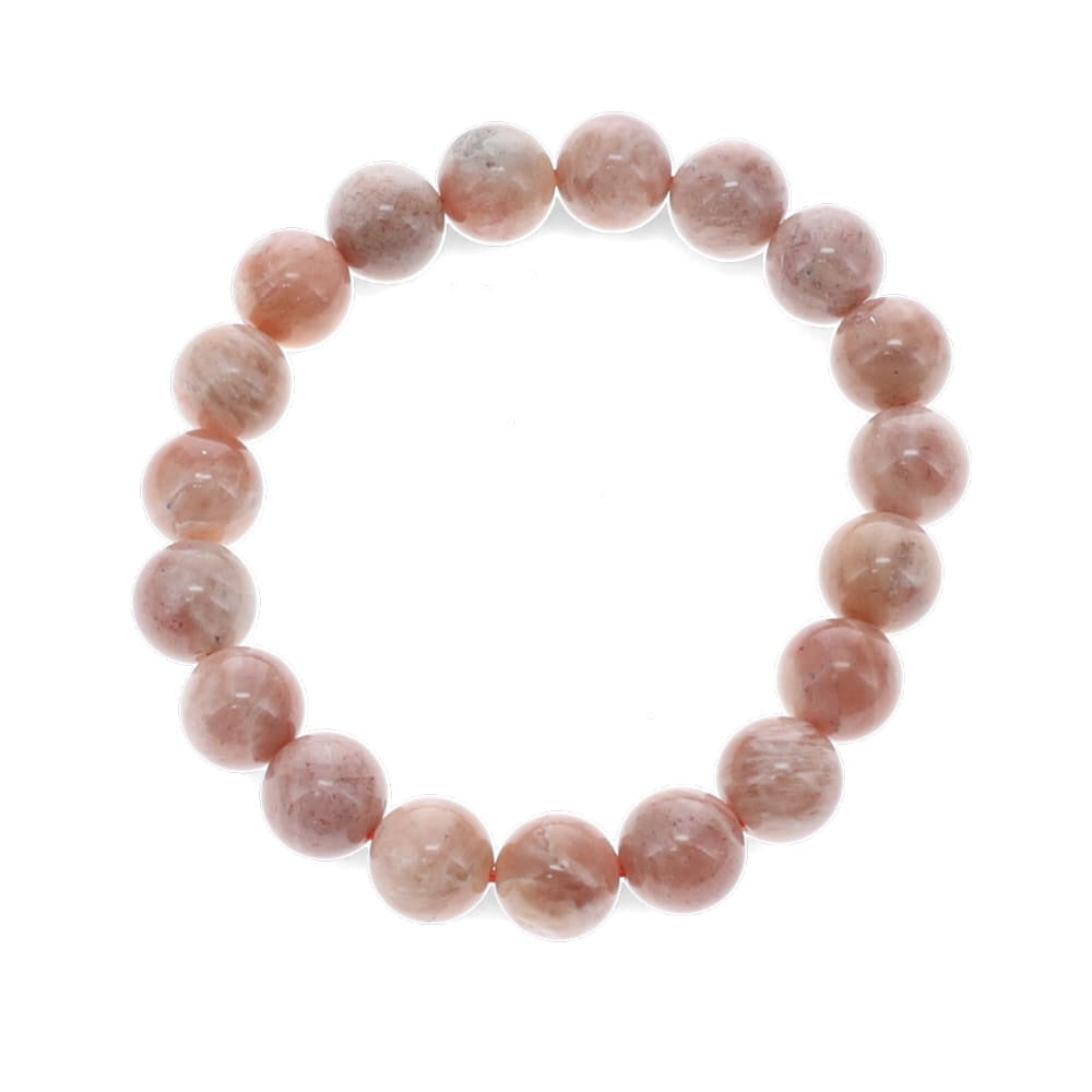 Bracelet Peach Moonstone Beads 10mm | Carpe Diem with Remi