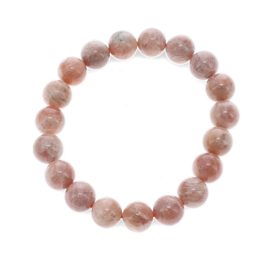 Bracelet Peach Moonstone Beads 10mm | Carpe Diem with Remi