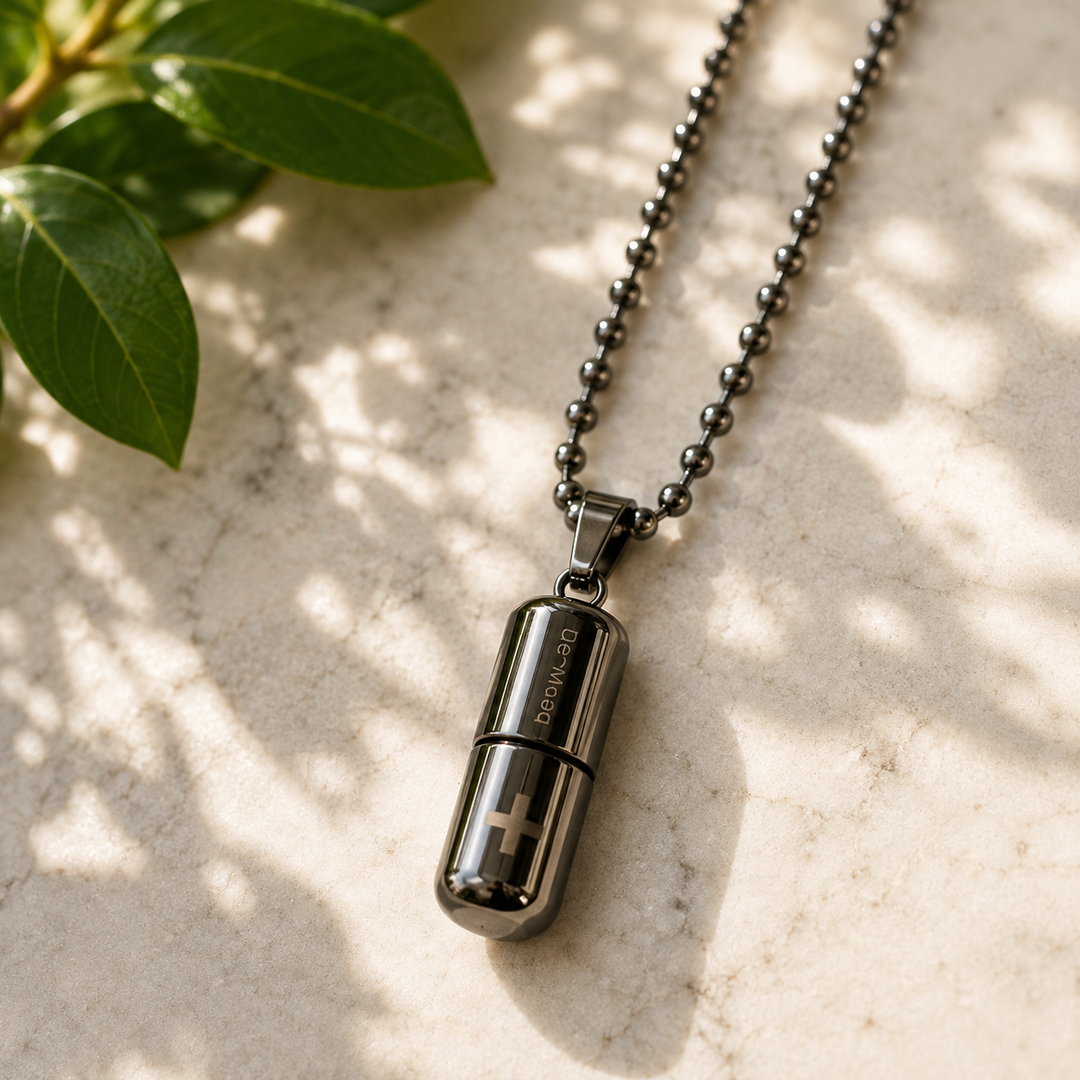 Necklace Vial Stainless Steel Silver