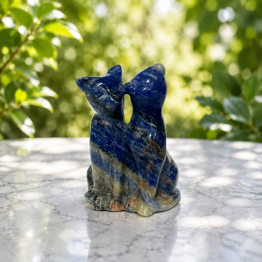 Kissing Cat Lapis Lazuli 7.8 cm | Carpe Diem With Remi