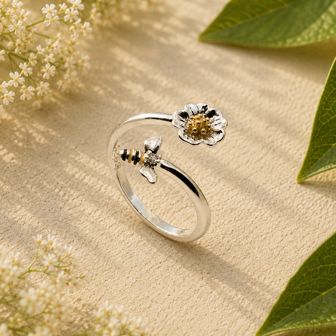Ring Bee and Flower Adjustable