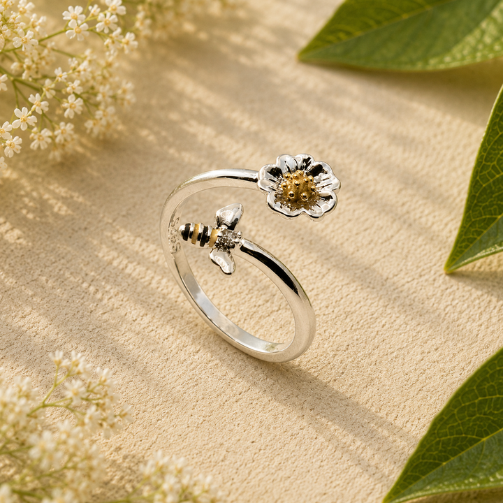 Ring Bee and Flower Adjustable