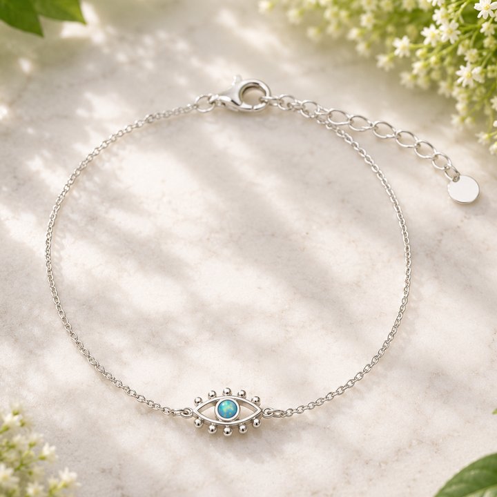 Bracelet Opalite Evil Eye Blue