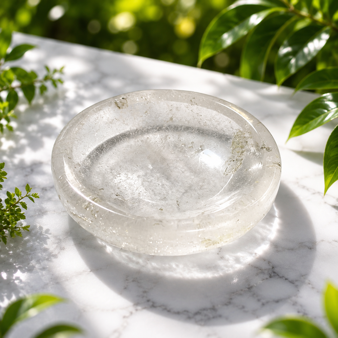 Bowl or Sphere Stand Clear Quartz 5.6 cm