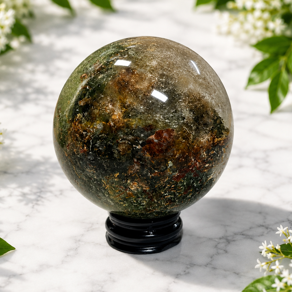 Sphere Shaman Stone Green Chlorite 6.2 cm