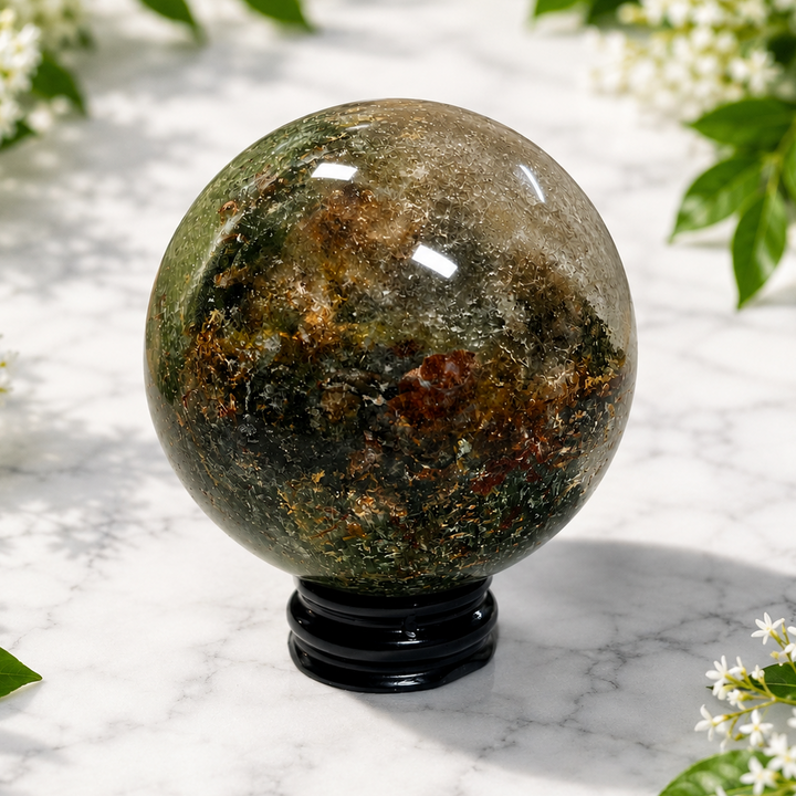 Sphere Shaman Stone Green Chlorite 6.2 cm