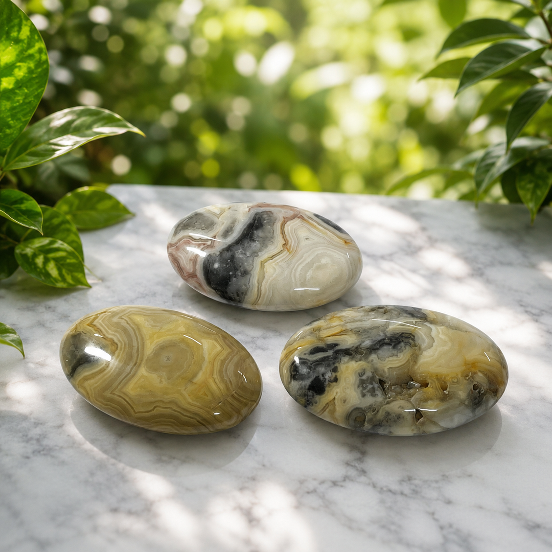 Palm Stone Crazy Lace Agate 5.5 cm