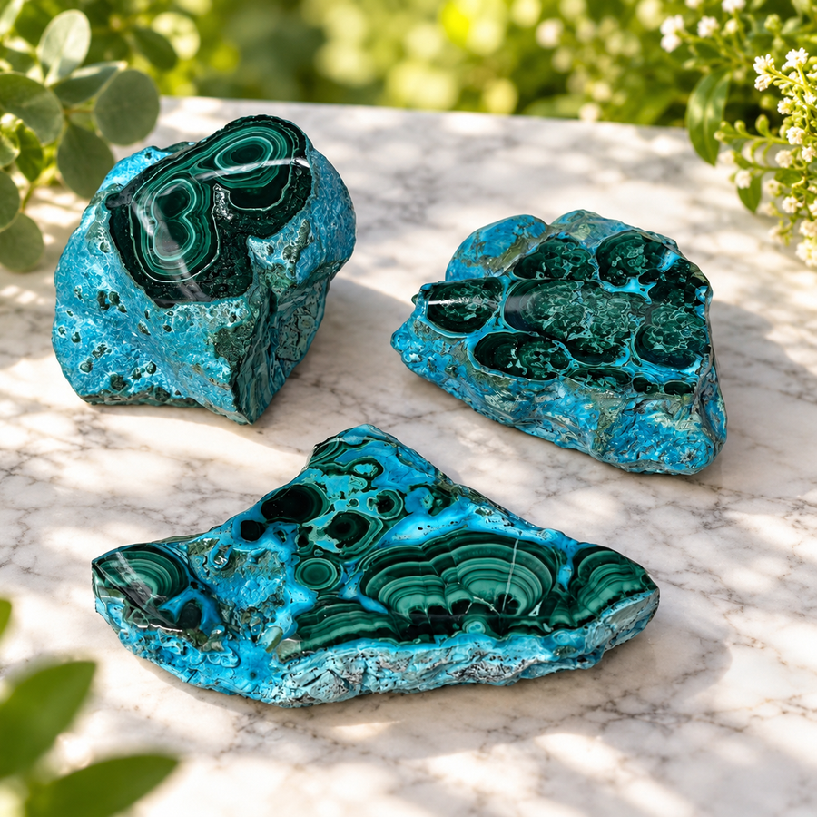 Chrysocolla Malachite Slice | Carpe Diem With Remi