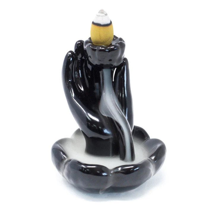 Backflow Burner Lotus Hand Black