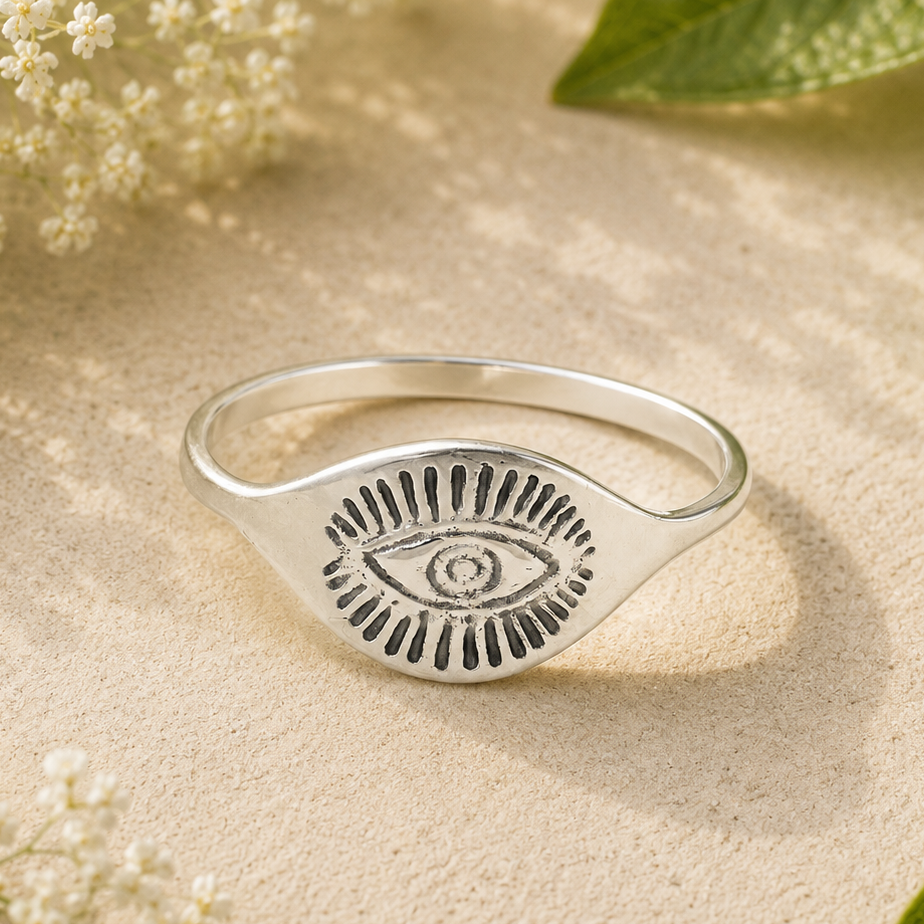 Ring Evil Eye Silver Assorted Sizes