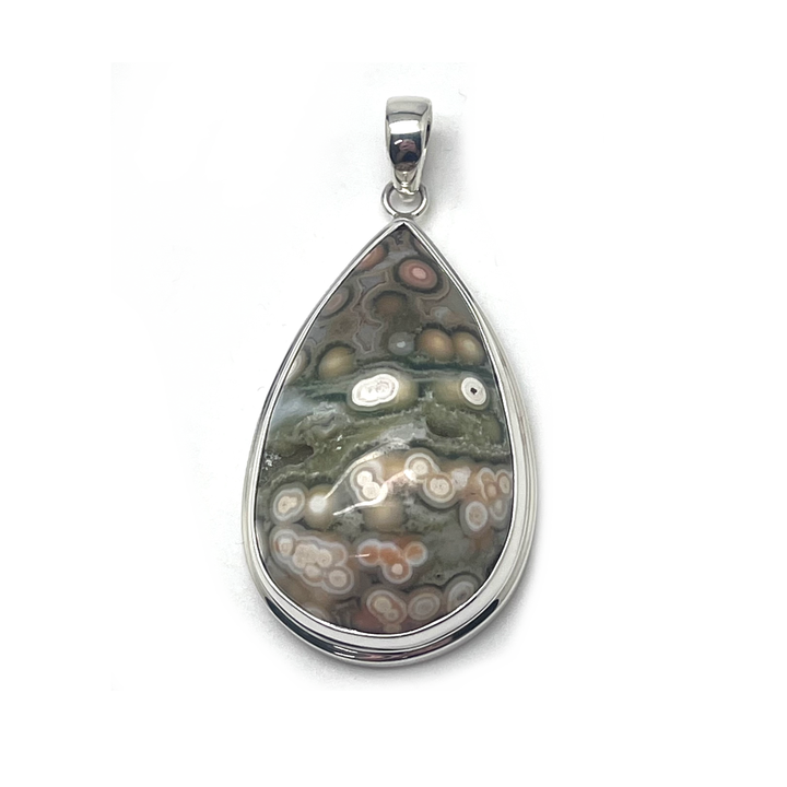 Pendant Ocean Jasper Druzy Teardrop