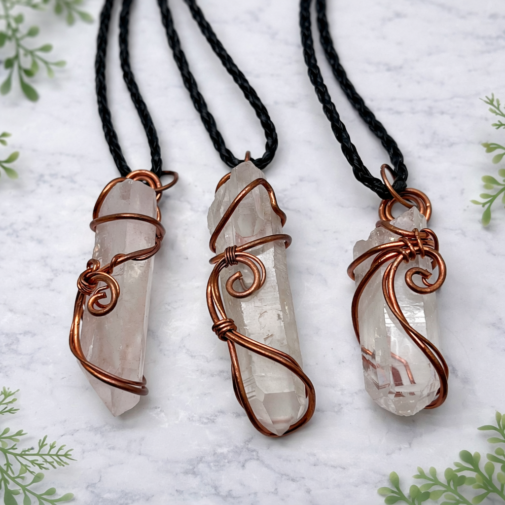 Necklace Clear Quartz Point on Copper South Africa