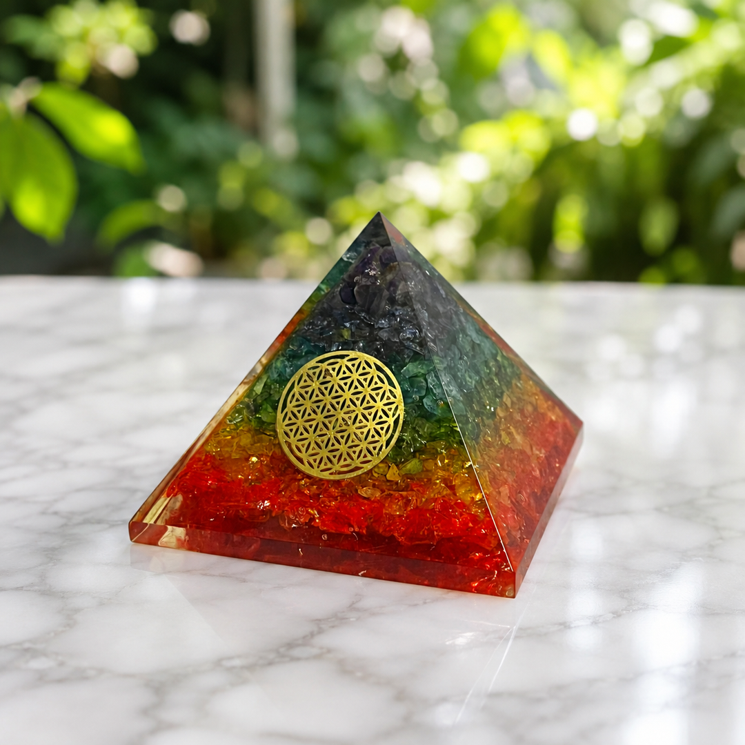 Pyramid Chakra Orgonite Flower of Life 5.1 cm