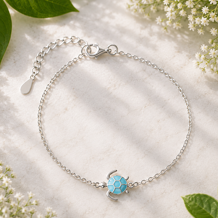 Bracelet Turtle Blue Enamel